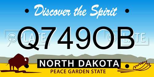 Q749OB North Dakota License Plate