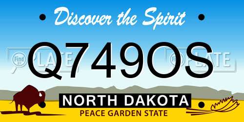 Q749OS North Dakota License Plate