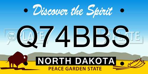 Q74BBS North Dakota License Plate