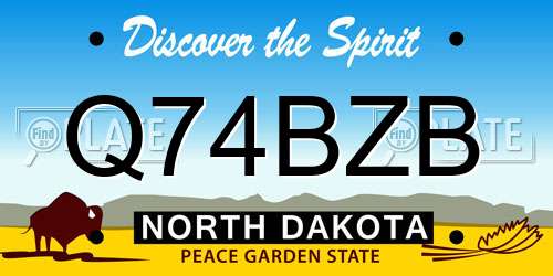 Q74BZB North Dakota License Plate