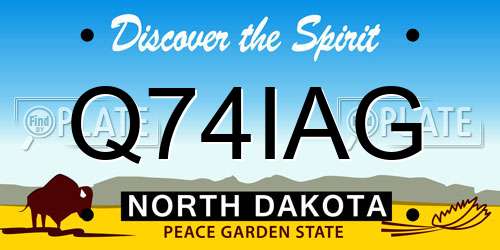 Q74IAG North Dakota License Plate