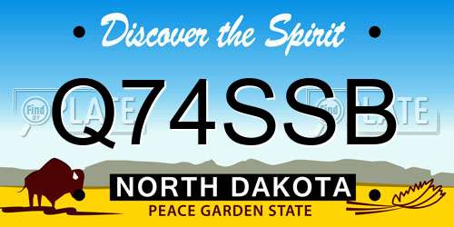 Q74SSB North Dakota License Plate