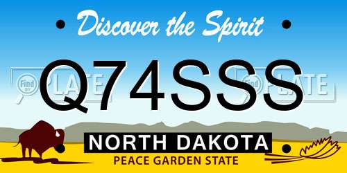 Q74SSS North Dakota License Plate