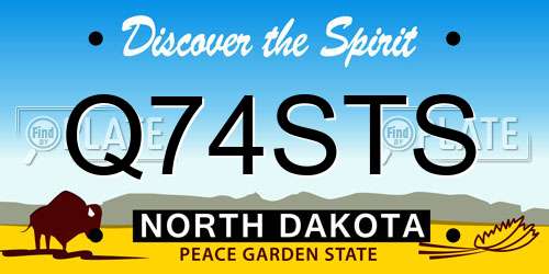 Q74STS North Dakota License Plate