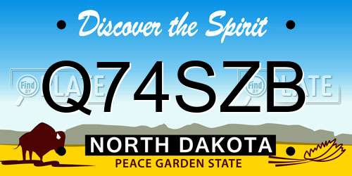 Q74SZB North Dakota License Plate