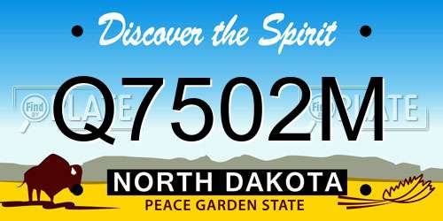 Q7502M North Dakota License Plate