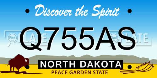 Q755AS North Dakota License Plate