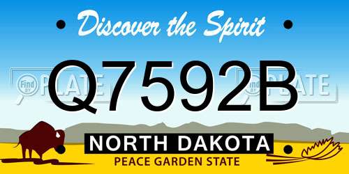 Q7592B North Dakota License Plate