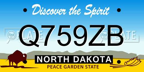 Q759ZB North Dakota License Plate