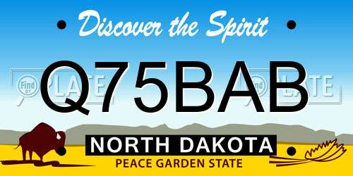 Q75BAB North Dakota License Plate
