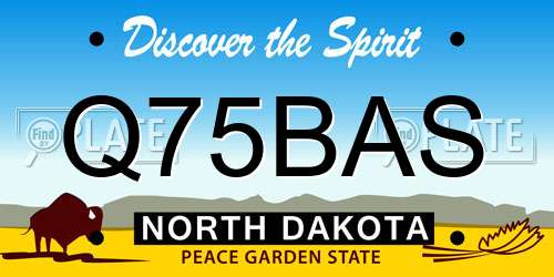 Q75BAS North Dakota License Plate