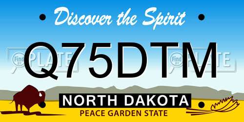 Q75DTM North Dakota License Plate