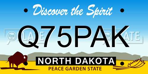 Q75PAK North Dakota License Plate