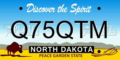 Q75QTM North Dakota License Plate