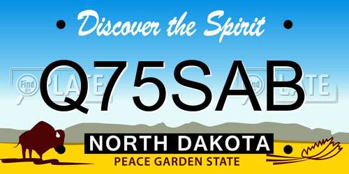 Q75SAB North Dakota License Plate