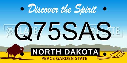 Q75SAS North Dakota License Plate