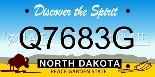 Q7683G North Dakota License Plate