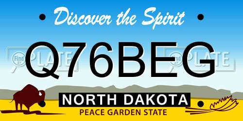 Q76BEG North Dakota License Plate