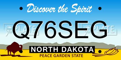 Q76SEG North Dakota License Plate