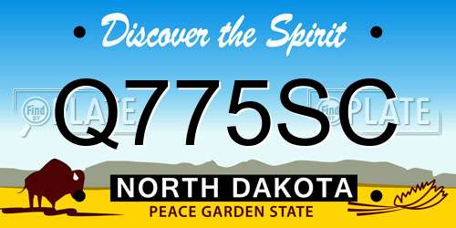 Q775SC North Dakota License Plate