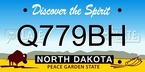 Q779BH North Dakota License Plate