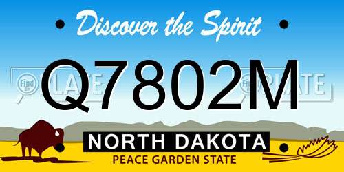 Q7802M North Dakota License Plate