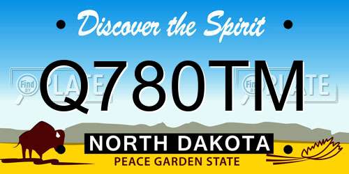 Q780TM North Dakota License Plate