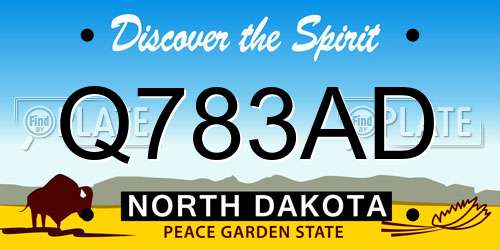 Q783AD North Dakota License Plate