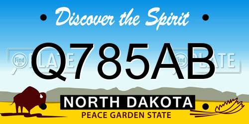 Q785AB North Dakota License Plate