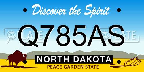 Q785AS North Dakota License Plate