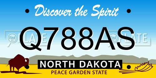 Q788AS North Dakota License Plate