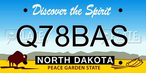 Q78BAS North Dakota License Plate