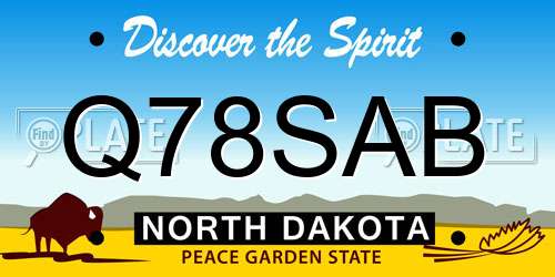 Q78SAB North Dakota License Plate