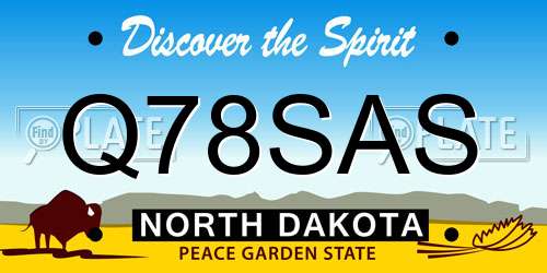 Q78SAS North Dakota License Plate