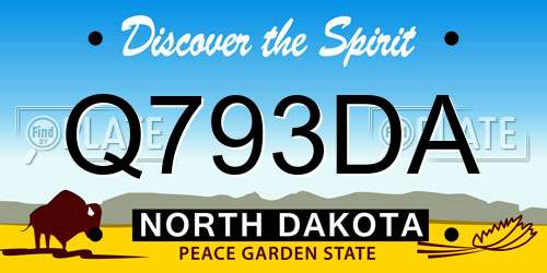 Q793DA North Dakota License Plate