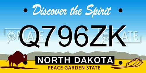 Q796ZK North Dakota License Plate