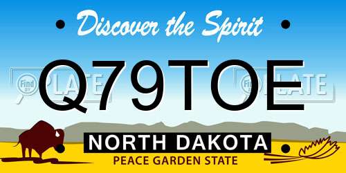 Q79TOE North Dakota License Plate