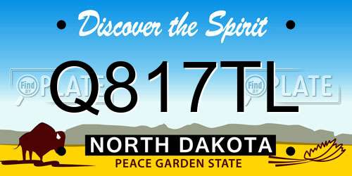 Q817TL North Dakota License Plate