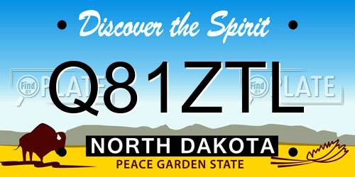 Q81ZTL North Dakota License Plate