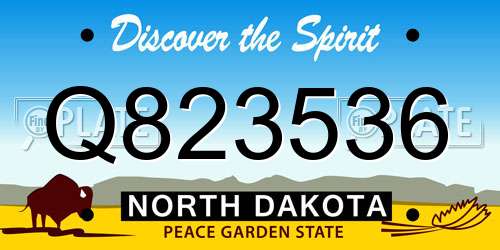 Q823536 North Dakota License Plate