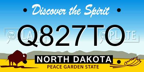 Q827TO North Dakota License Plate