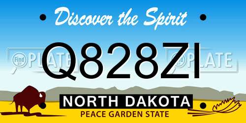 Q828ZI North Dakota License Plate