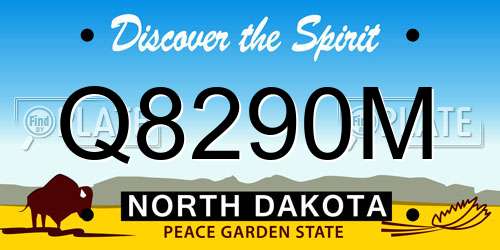 Q8290M North Dakota License Plate