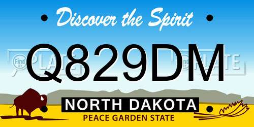Q829DM North Dakota License Plate