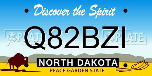 Q82BZI North Dakota License Plate