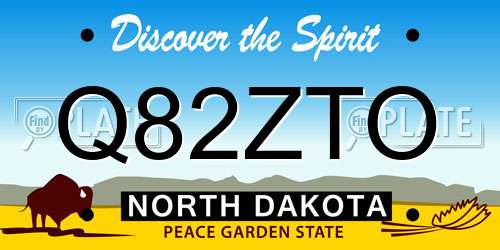 Q82ZTO North Dakota License Plate