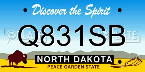 Q831SB North Dakota License Plate