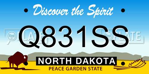 Q831SS North Dakota License Plate