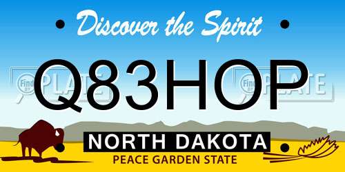 Q83HOP North Dakota License Plate