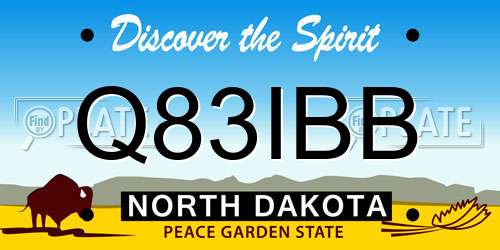 Q83IBB North Dakota License Plate